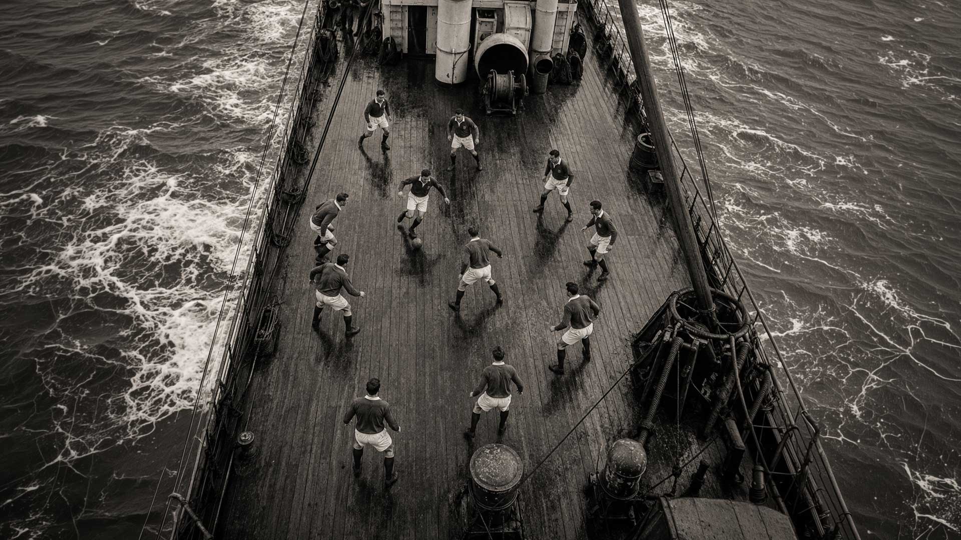 Así fue el primer Mundial de la historia. Entrenaban en barcos