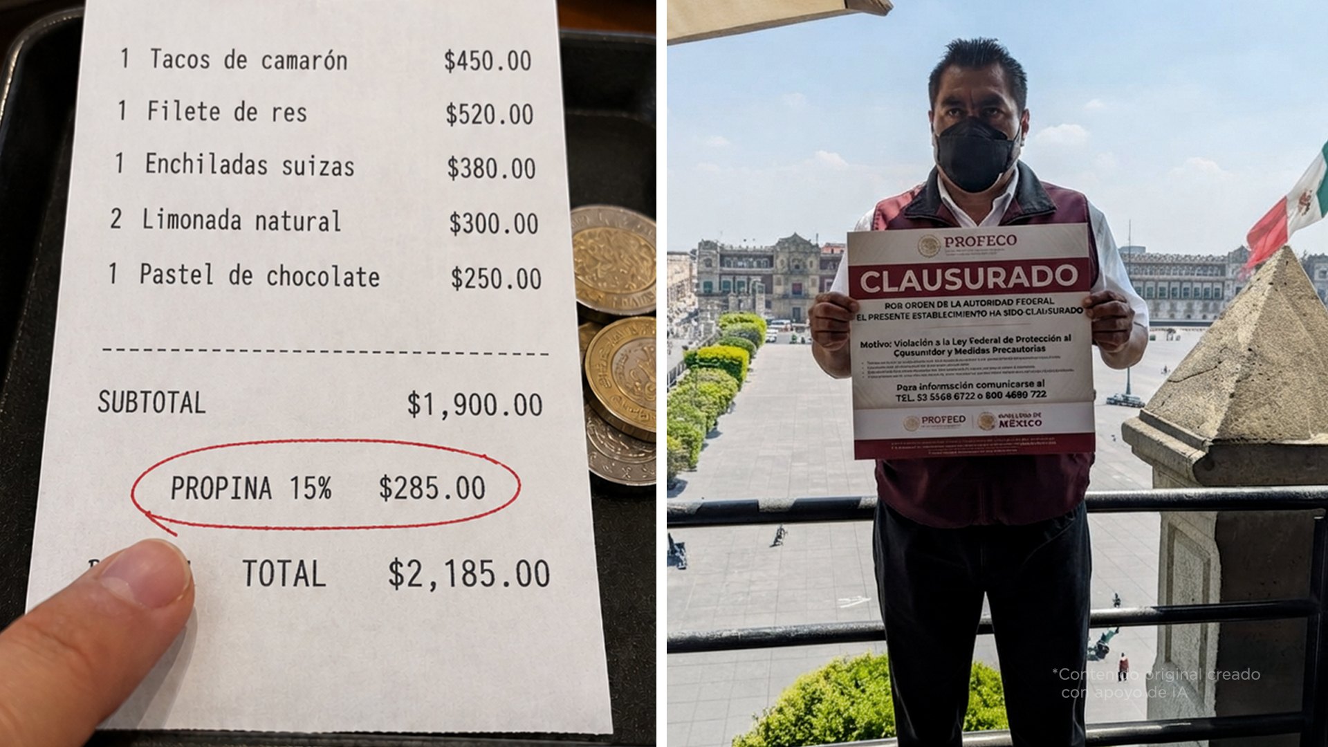 Multarán a restaurantes que pongan propina obligatoria en el ticket. ¿Estás de acuerdo?